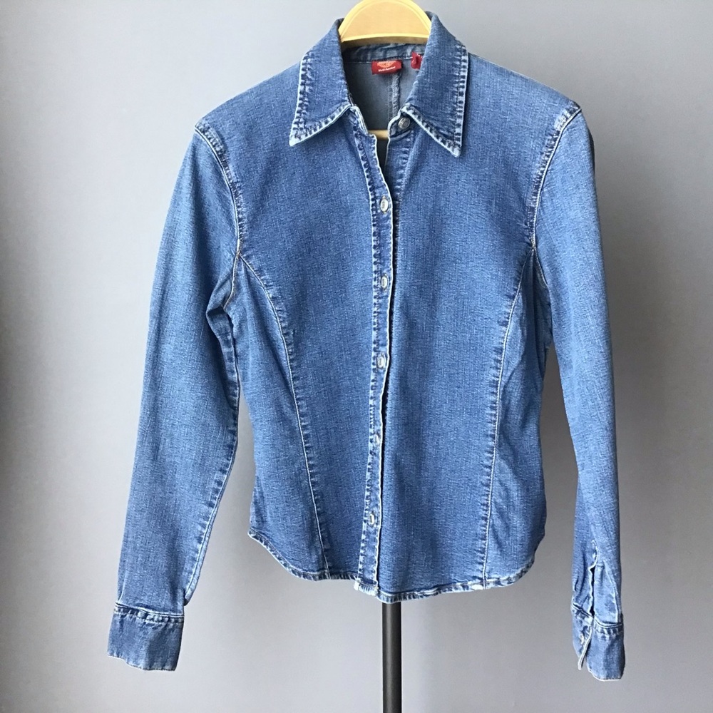 Gap Blue Jeans Vintage y2k denim shirt size Small